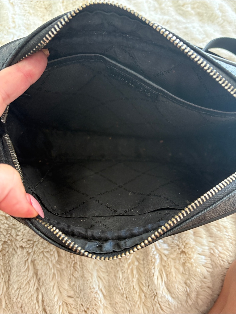 Michael Kors Black Crossbody Bag with Embossed MK Medallion - Picture 9 of 9